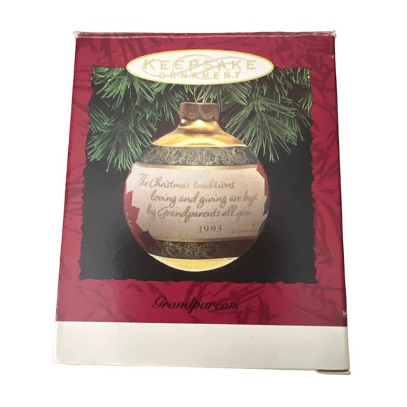 Vintage 1993 Grandparents 3 Inch Glass Hallmark Keepsake Ornament - Picture 3 of 4